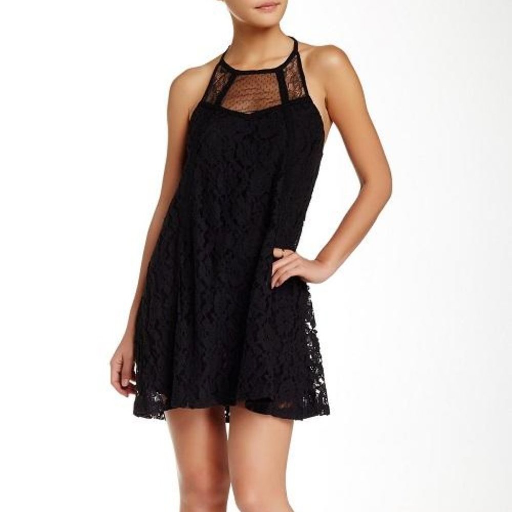 Lace Halter Shift Dress